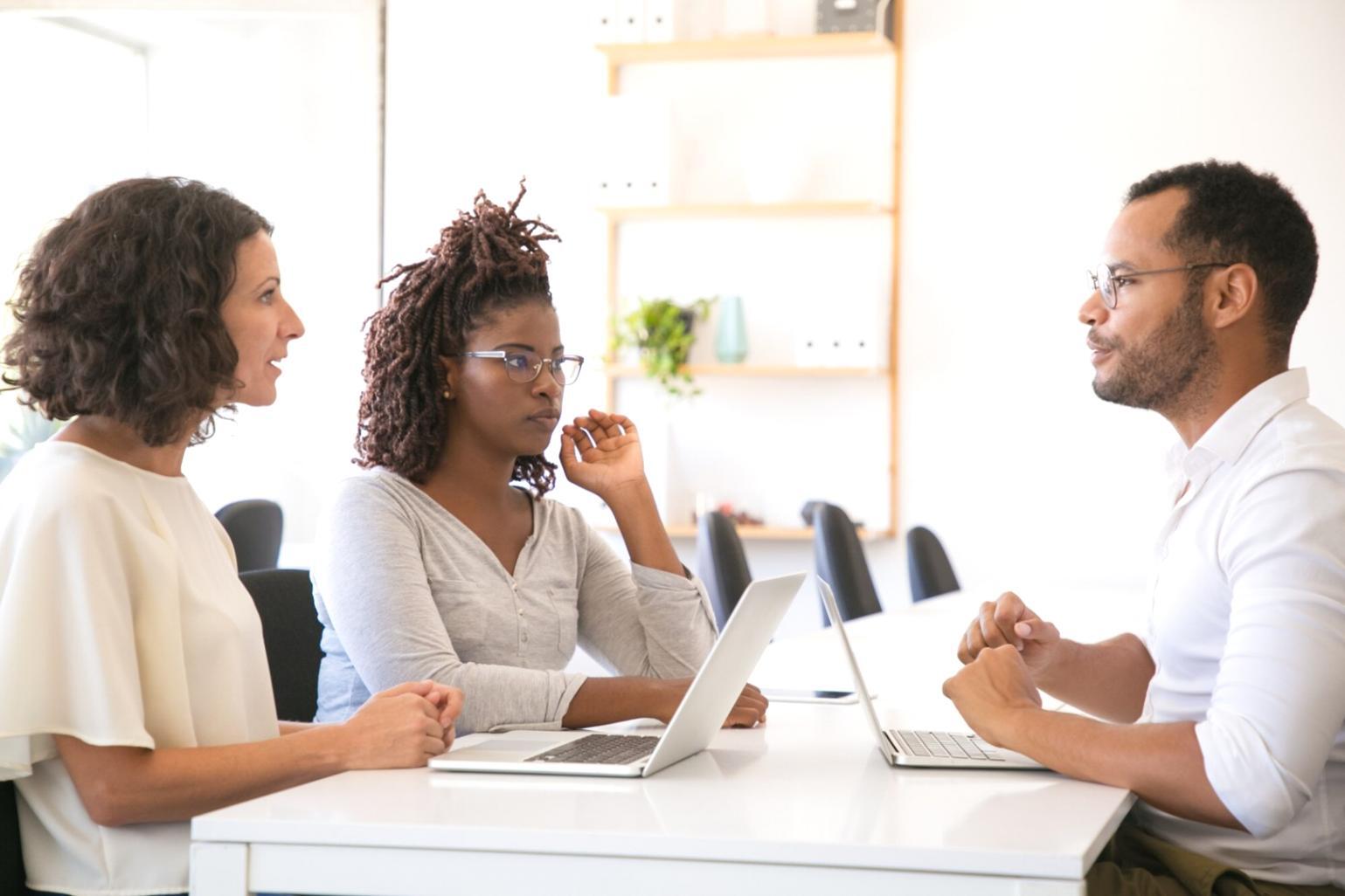 Business team reviewing financial strategies